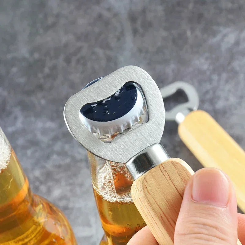 Wood Handle Beer Bottle Opener, Classic Bar Tool | Jenna's Tavern