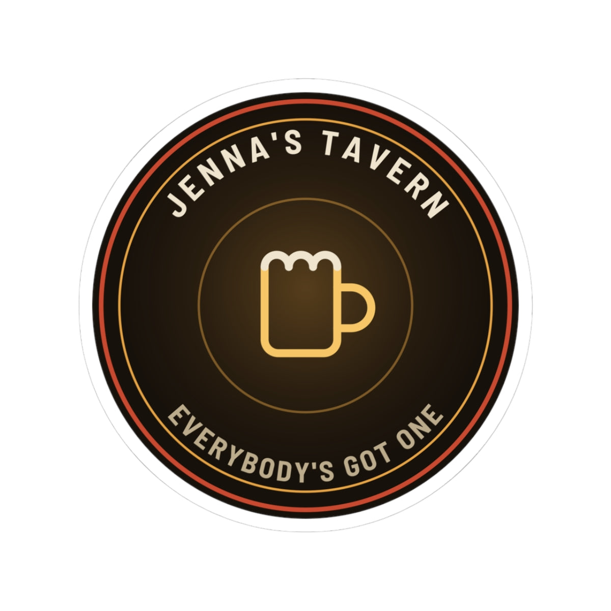 Dive Bar Sticker – Vintage Beer Mug Badge | Jenna's Tavern
