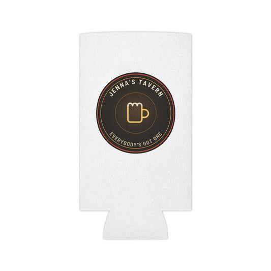 Dive Bar Can Cooler – Beer Koozie with Vintage Badge | Jenna's Tavern
