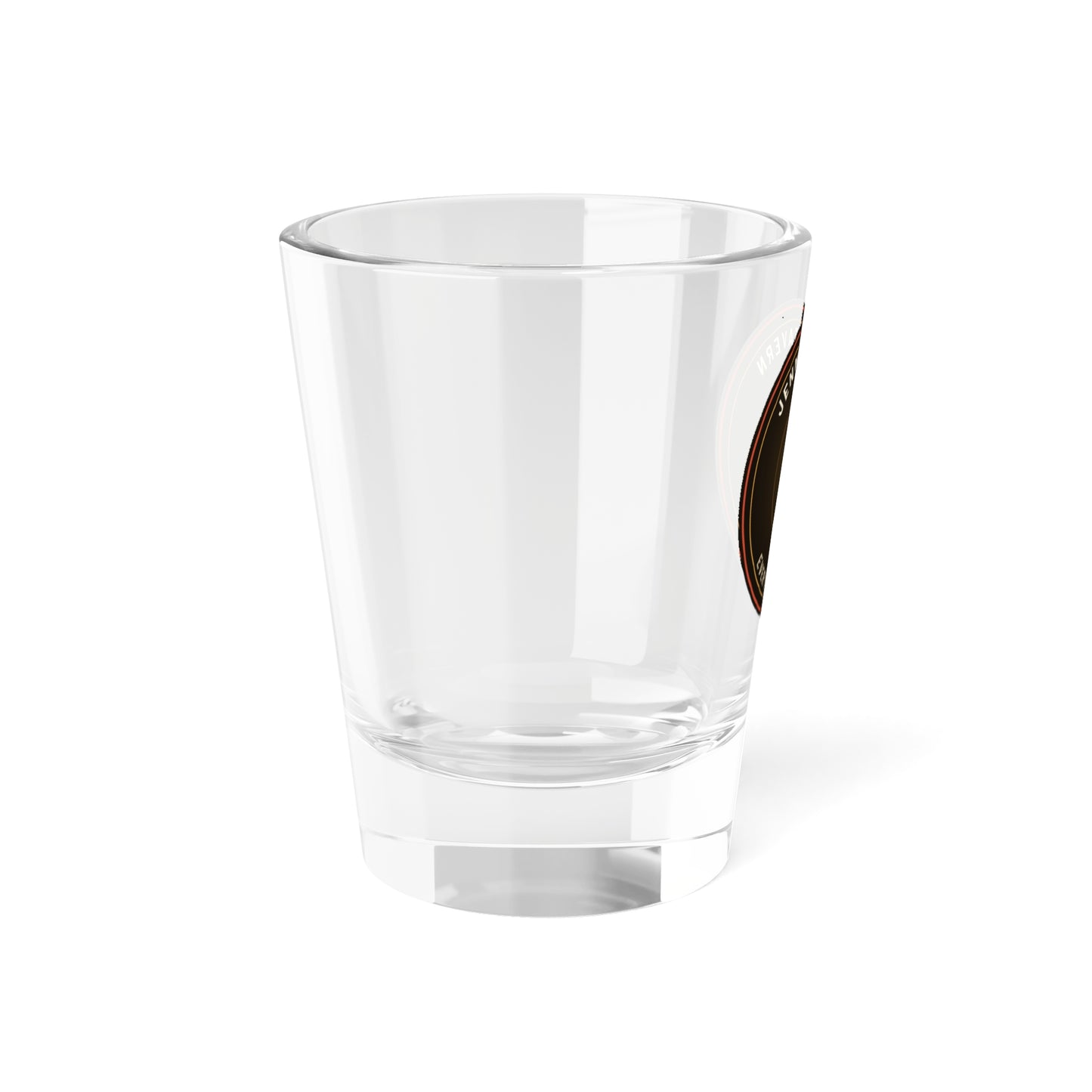 Dive Bar Shot Glass with Vintage Beer Badge | Jenna's Tavern