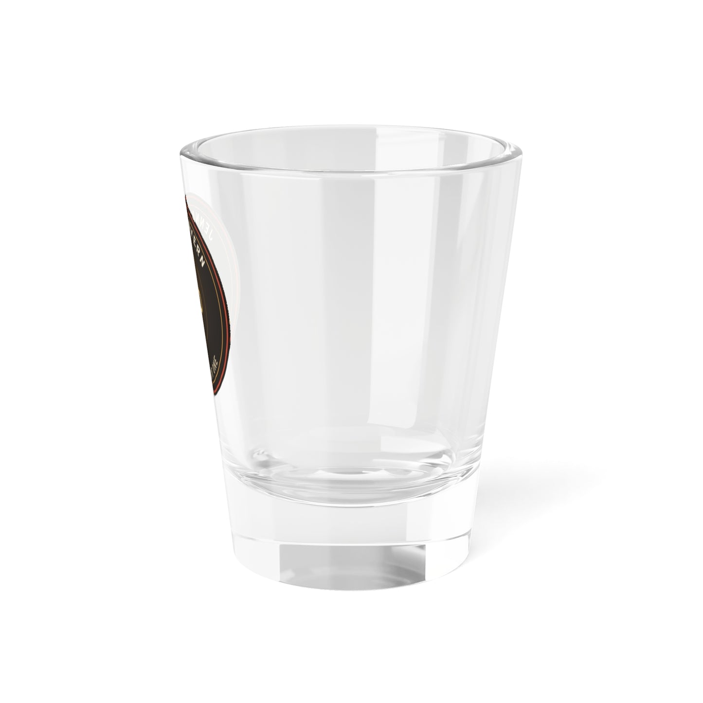 Dive Bar Shot Glass with Vintage Beer Badge | Jenna's Tavern
