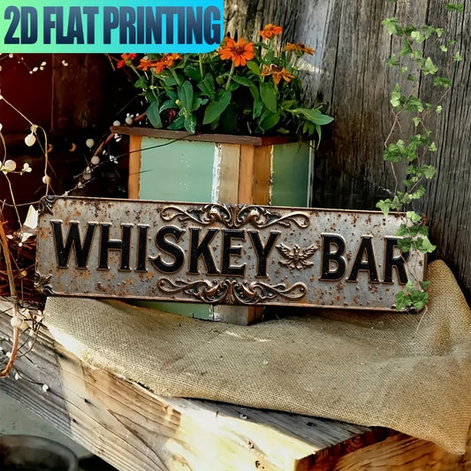 Whiskey Bar Metal Sign, Vintage Rustic Wall Decor | Jenna's Tavern